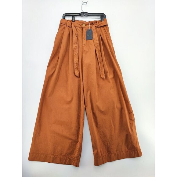 Summun Pants - Summum Women's Wide Leg Twill Brown Pants Size 38